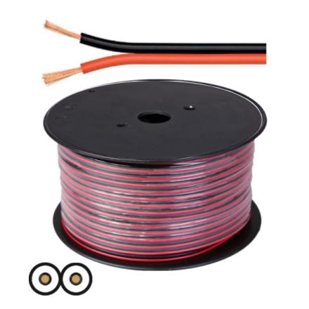 Cabo Coluna 2x0.35mm Preto/Vermelho