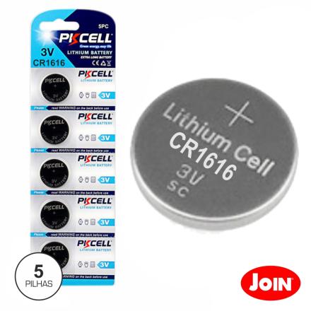 Pilha Lithium Botão Cr1616 3v 50ma 5x Blister