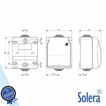Tomada Elétrica Superfície C/ Terra Vde Ip54 Solera