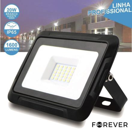 Foco Led 20w 230v Branco Quente 1600lm Preto