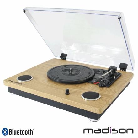 Gira-Discos 33/45/78rpm Retro Bt/Usb/Sd/Rec Madison