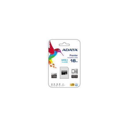Cartão Memória MicroSDHC ADATA 16GB Class 10 + Adaptador SD