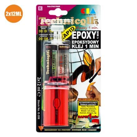 Cola Epóxi Secagem Rápida Transparente 24ml