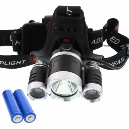 Lanterna De Cabeça T6 + R5 3 Leds 350lm