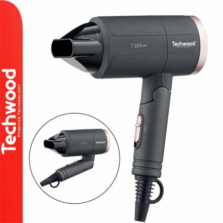 Secador de Cabelo 1300W Preto TECHWOOD