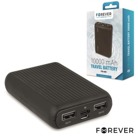 Powerbank 10000mA C/ Ficha Micro USB 2USB Forever