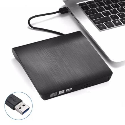 Leitor Cd/Cd-RW/Dvd Externo Slim USB 3.0 Preto