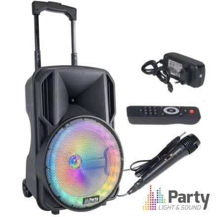 Coluna Amplificada 10" 400W USB/BT/SD/AUX/Bat Preta PARTY