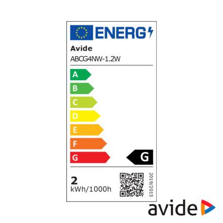 Lâmpada LED G4 1.2W 12V 4000k 100lm AVIDE