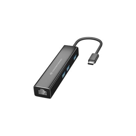 Hub Conceptronic 4 Em 1 3 USB-A 3.0 C/ Adaptador Gigabit