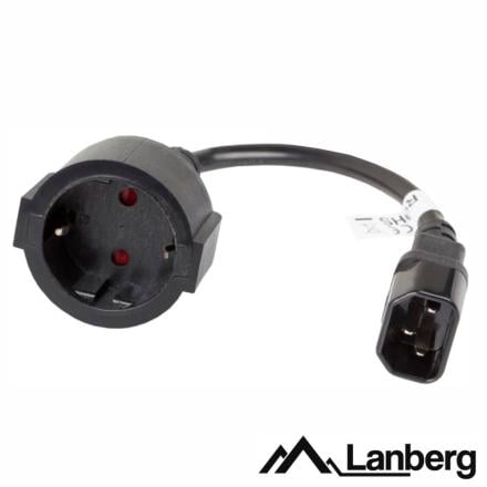 Cabo Alimentação IEC / Schuko Fêmea 20cm LANBERG