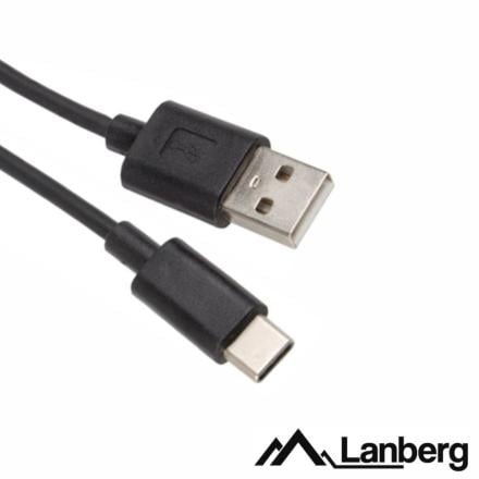 Cabo USB-A 2.0 Macho / USB-C Macho 1.8m Preto LANBERG