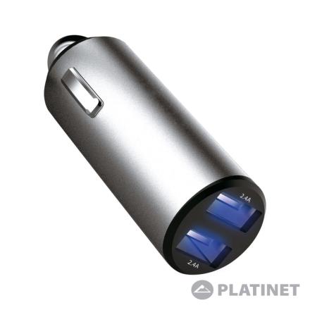 Adaptador Ficha Isqueiro 12V/24V / 2USB 5V 4.8A PLATINET