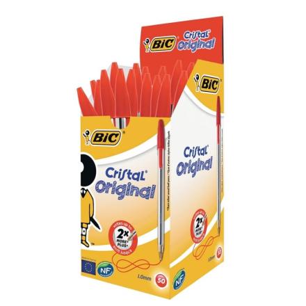 Canetas Bic Cristal Original Vermelhas 50 Unidades