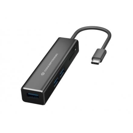 Hub Conceptronic 5 Em 1 3xUSB-A 3.0 1xSD 1xMicroSD