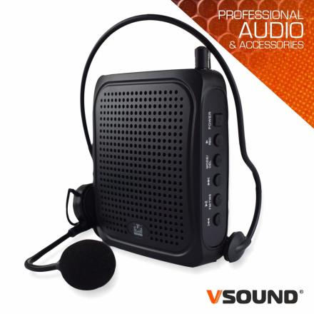 Coluna Amplificada 3" USB/BT/FM/SD/Bat Preto VSOUND