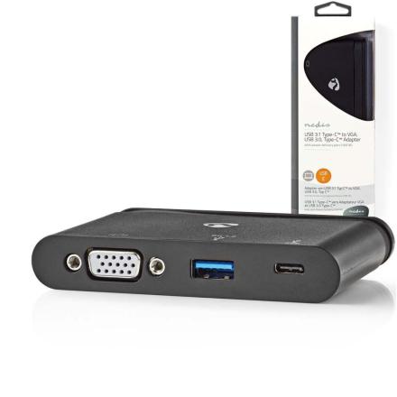 Hub USB-C c/ USB-C / USB 3.0 / VGA 100W