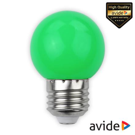 Lâmpada E27 1W LED Globo G45 Verde 30lm AVIDE