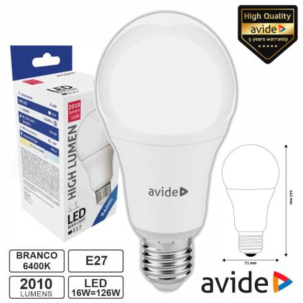 Lâmpada LED E27 Globo A70 16W 230V 6400K 2010lm AVIDE