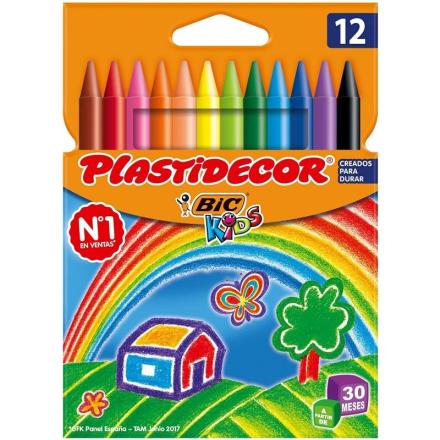 Lápis de Cera Bic Kids Plastidecor 12 Unidades