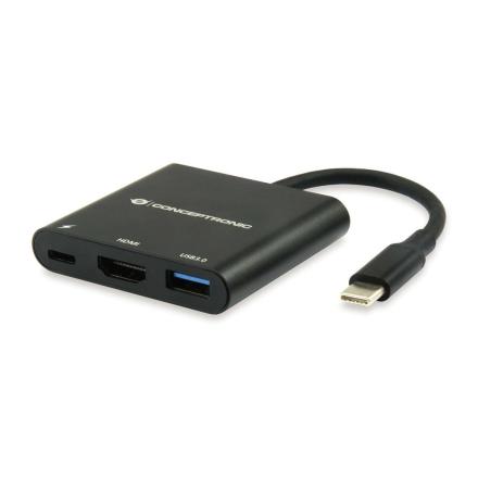 Hub Conceptronic 3-em-1 USB-C P/ HDMI DONN01B