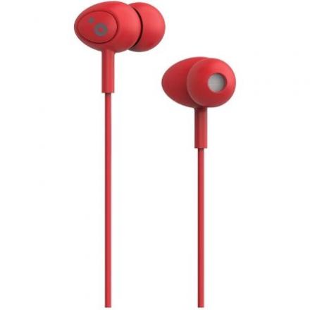 Auriculares Sunstech Pops C/ Microfone Jack 3.5 Vermelhos