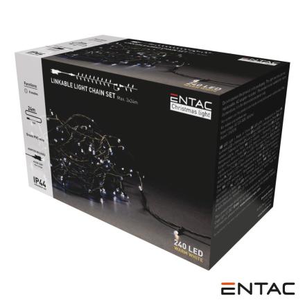 Luz de Natal 240 LEDs 3000K 24m c/ Alimentador ENTAC