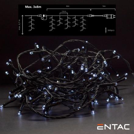 Luz de Natal 360 LEDs 6400K Cortina 8m C/ Alimentador ENTAC