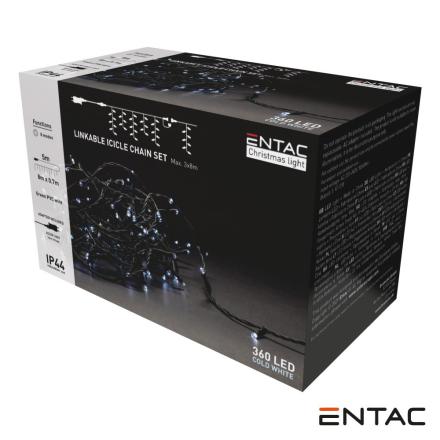 Luz de Natal 360 LEDs 6400K Cortina 8m C/ Alimentador ENTAC