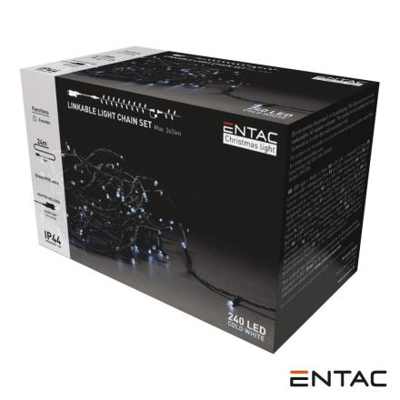 Luz de Natal 240 LEDs 6400K 24m C/ Alimentador ENTAC
