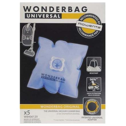 Conj. 5 wonderbags classic univ. ant. bact. rowenta - wb406