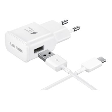 Carregador Samsung Usb 15w + Cabo Tipo C Branco