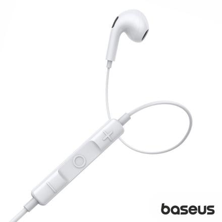 Auriculares Stereo C/ Fios E Microfone Branco BASEUS