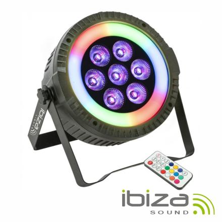 Projetor Par C/ 7 LEDS 6W RGBW 1 Anel LED DMX IBIZA