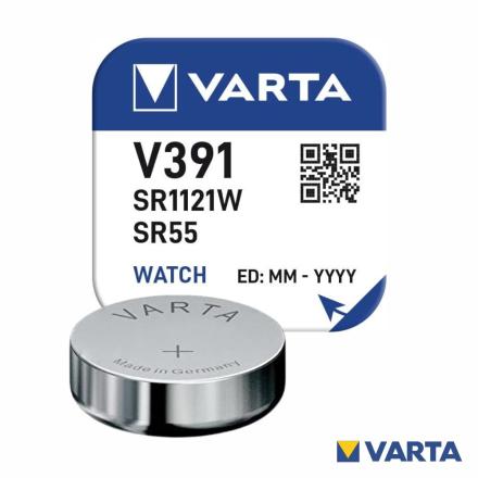 Pilha Óxido Prata Botão V391/SR1121W/SR55 1.55V VARTA