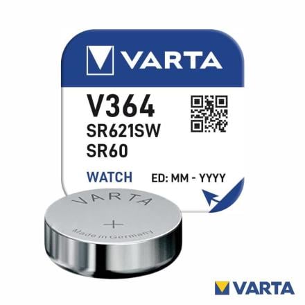 Pilha Óxido Prata Botão V364/SR621SW/SR60 1.55V VARTA