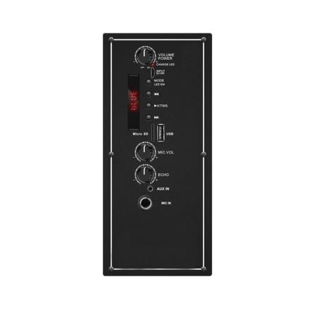 Coluna Amplificada 8" 200W C/ Comando USB/BT/TWS/SD/Bat Mic
