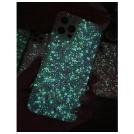 Capa Silicone P/ Iphone 14 Fluorescente Glitter Rosa