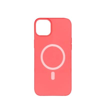 Capa Silicone P/ Iphone 14 Plus Magsafe Rosa Fúscia