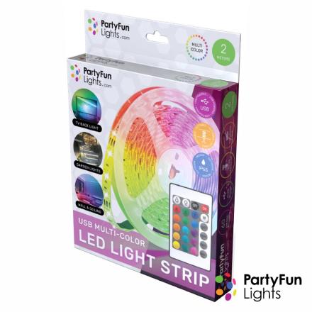 Fita 60 LEDS C/ USB 5050 RGB 5V 2m IP65 PARTYFUN