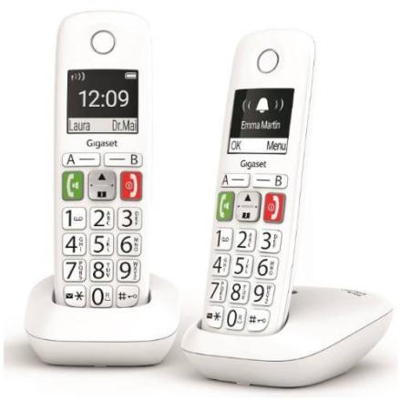 Telefone Fixo S/ Fios Gigaset E290 Duo Teclas Grandes