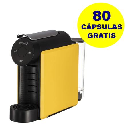 Máquina De Café Delta Mini Qool Amarelo + 80 Cápsulas