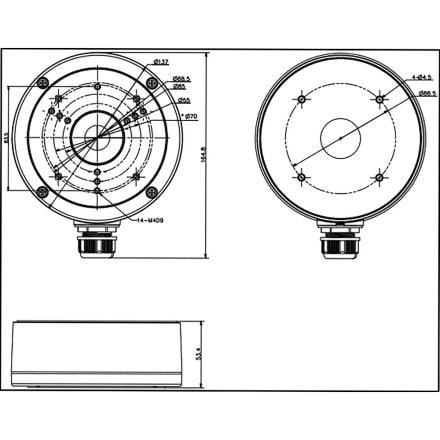 Caixa Junção Hikvision Para Câmaras Bullet E Dome