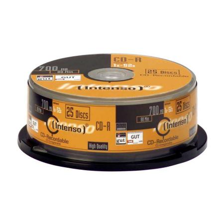 Cd-R Intenso 700 Mb/80 Min 52x Cakebox 25