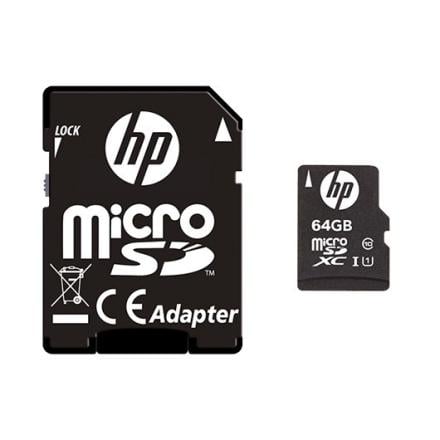 Cartão Micro Sdxc 64Gb Hp Cl10 U1 Preto + Adaptador Sd