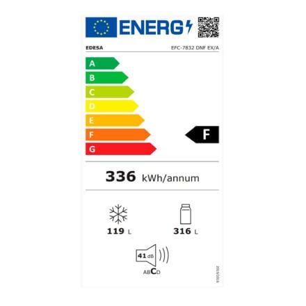 Combinado Edesa 435L No Frost Inox EFC7832DNFEX