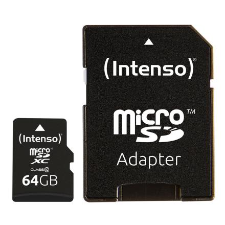 Cartão Memória Micro Sd Intenso 64gb Cl10 C/ Adaptador