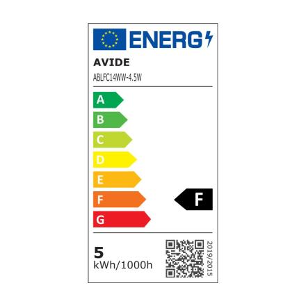 Lâmpada LED E14 Vela Filamento 4.5W 230V 2700K 470lm AVIDE