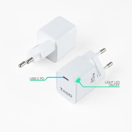 Carregador Tooq Usb-c PD20W Branco