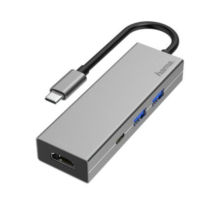 Hub Hama Usb-C 3.1 4 Potas E Hdmi Aluminio